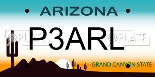 P3ARL Arizona License Plate