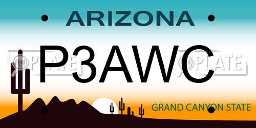 P3AWC Arizona License Plate