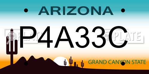 P4A33C Arizona License Plate