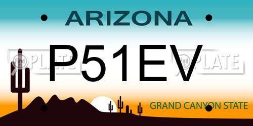 P51EV Arizona License Plate
