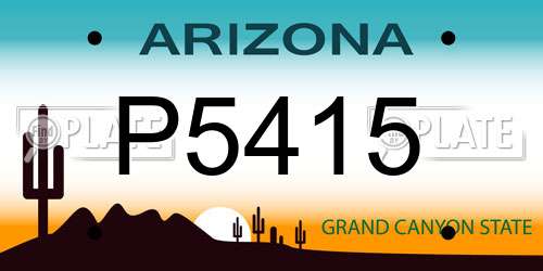 P5415 Arizona License Plate