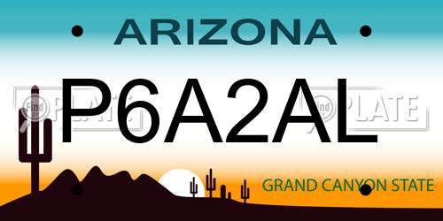 P6A2AL Arizona License Plate