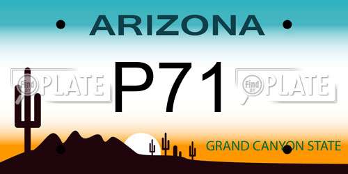 P71 Arizona License Plate