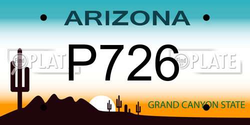 P726 Arizona License Plate