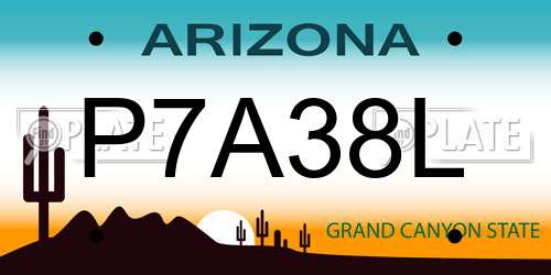 P7A38L Arizona License Plate