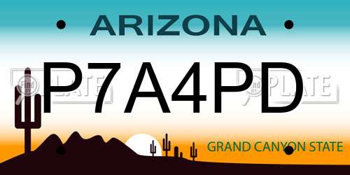 P7A4PD Arizona License Plate