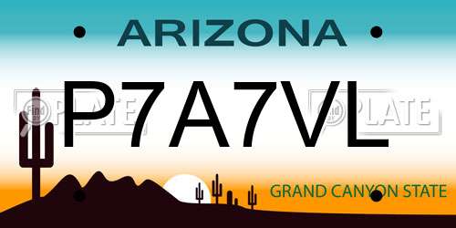 P7A7VL Arizona License Plate