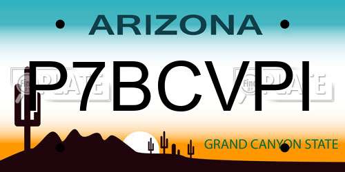 P7BCVPI Arizona License Plate