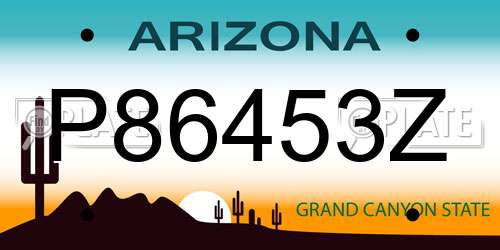 P86453Z Arizona License Plate