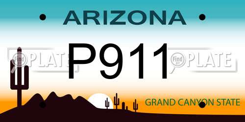 P911 Arizona License Plate