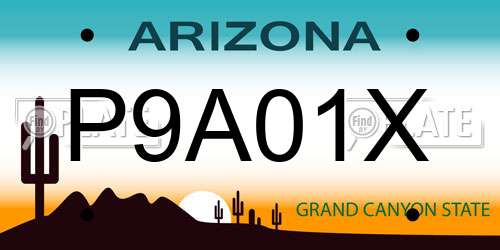 P9A01X Arizona License Plate