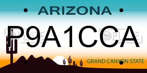 P9A1CCA Arizona License Plate