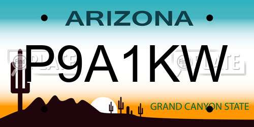 P9A1KW Arizona License Plate