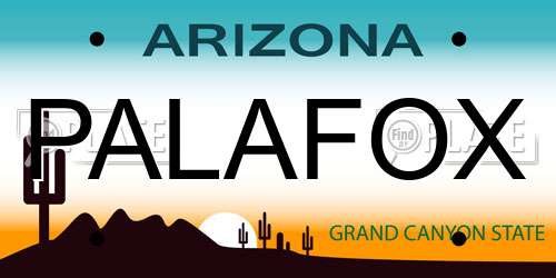 PALAFOX Arizona License Plate