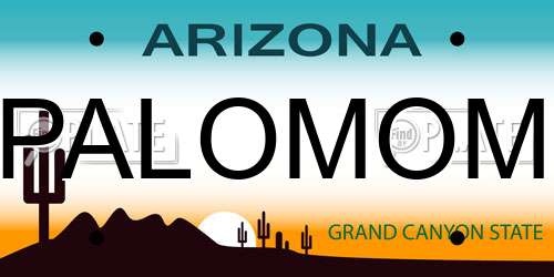 PALOMOM Arizona License Plate