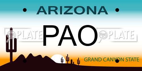 PAO Arizona License Plate
