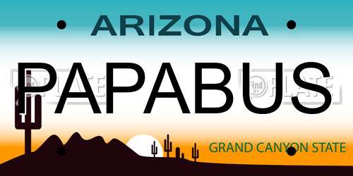 PAPABUS Arizona License Plate