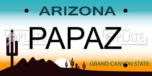 PAPAZ Arizona License Plate