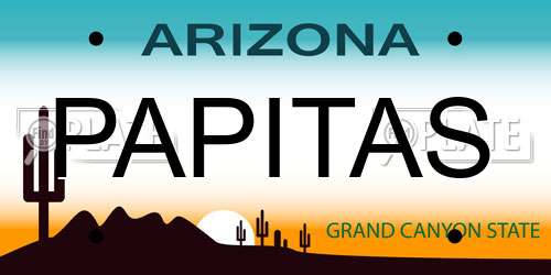 PAPITAS Arizona License Plate