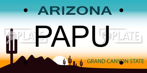 PAPU Arizona License Plate