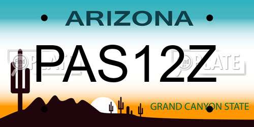 PAS12Z Arizona License Plate