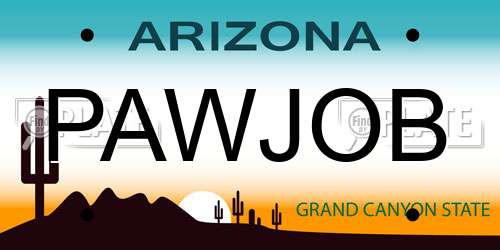 PAWJOB Arizona License Plate