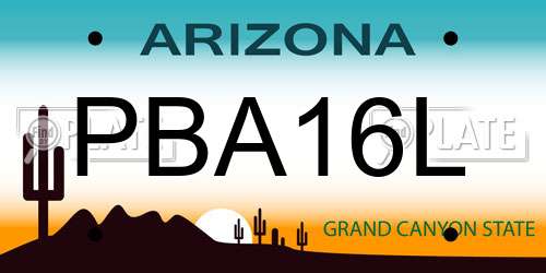PBA16L Arizona License Plate