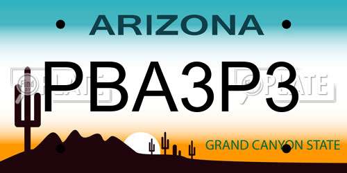 PBA3P3 Arizona License Plate