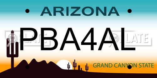 PBA4AL Arizona License Plate