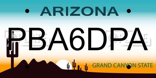 PBA6DPA Arizona License Plate