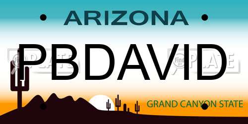 PBDAVID Arizona License Plate