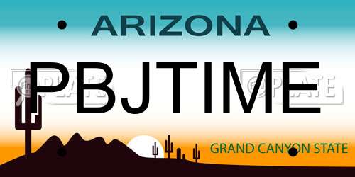 PBJTIME Arizona License Plate