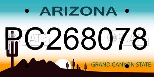 PC268078 Arizona License Plate