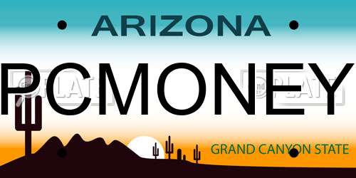 PCMONEY Arizona License Plate