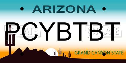 PCYBTBT Arizona License Plate