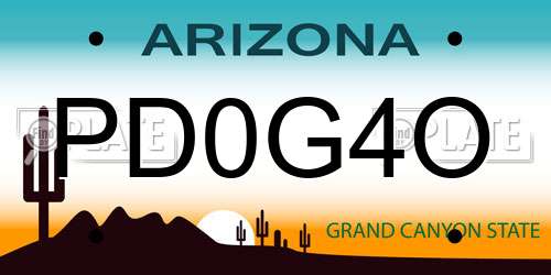 PD0G4O Arizona License Plate