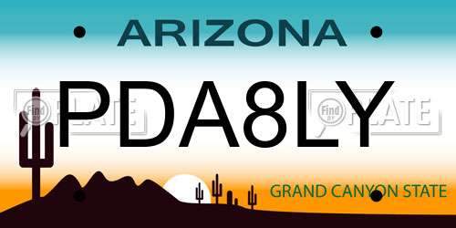 PDA8LY Arizona License Plate