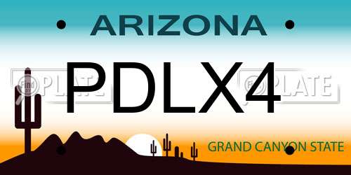 PDLX4 Arizona License Plate