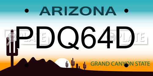 PDQ64D Arizona License Plate