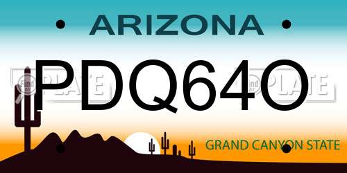 PDQ64O Arizona License Plate
