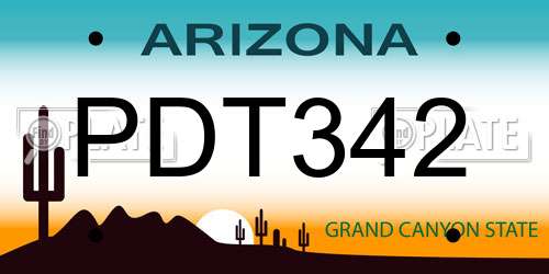 PDT342 Arizona License Plate