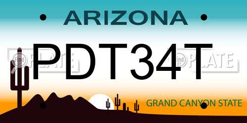 PDT34T Arizona License Plate
