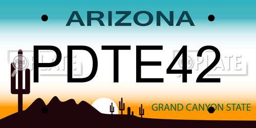 PDTE42 Arizona License Plate