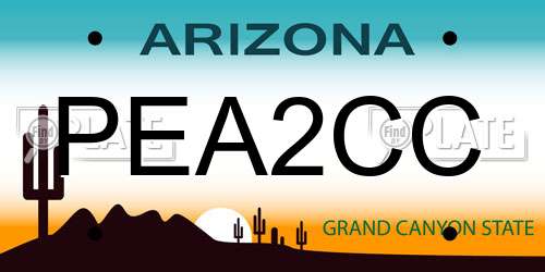 PEA2CC Arizona License Plate