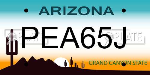 PEA65J Arizona License Plate