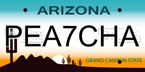 PEA7CHA Arizona License Plate