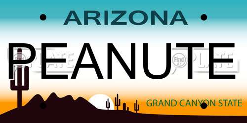 PEANUTE Arizona License Plate