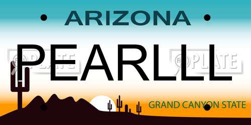 PEARLLL Arizona License Plate