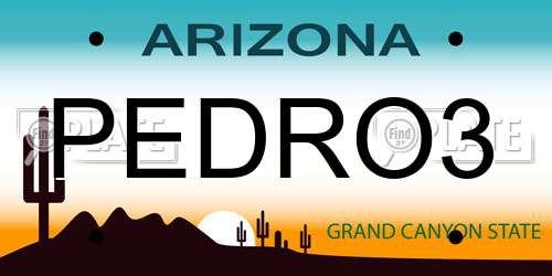 PEDRO3 Arizona License Plate
