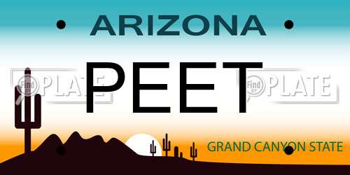 PEET Arizona License Plate